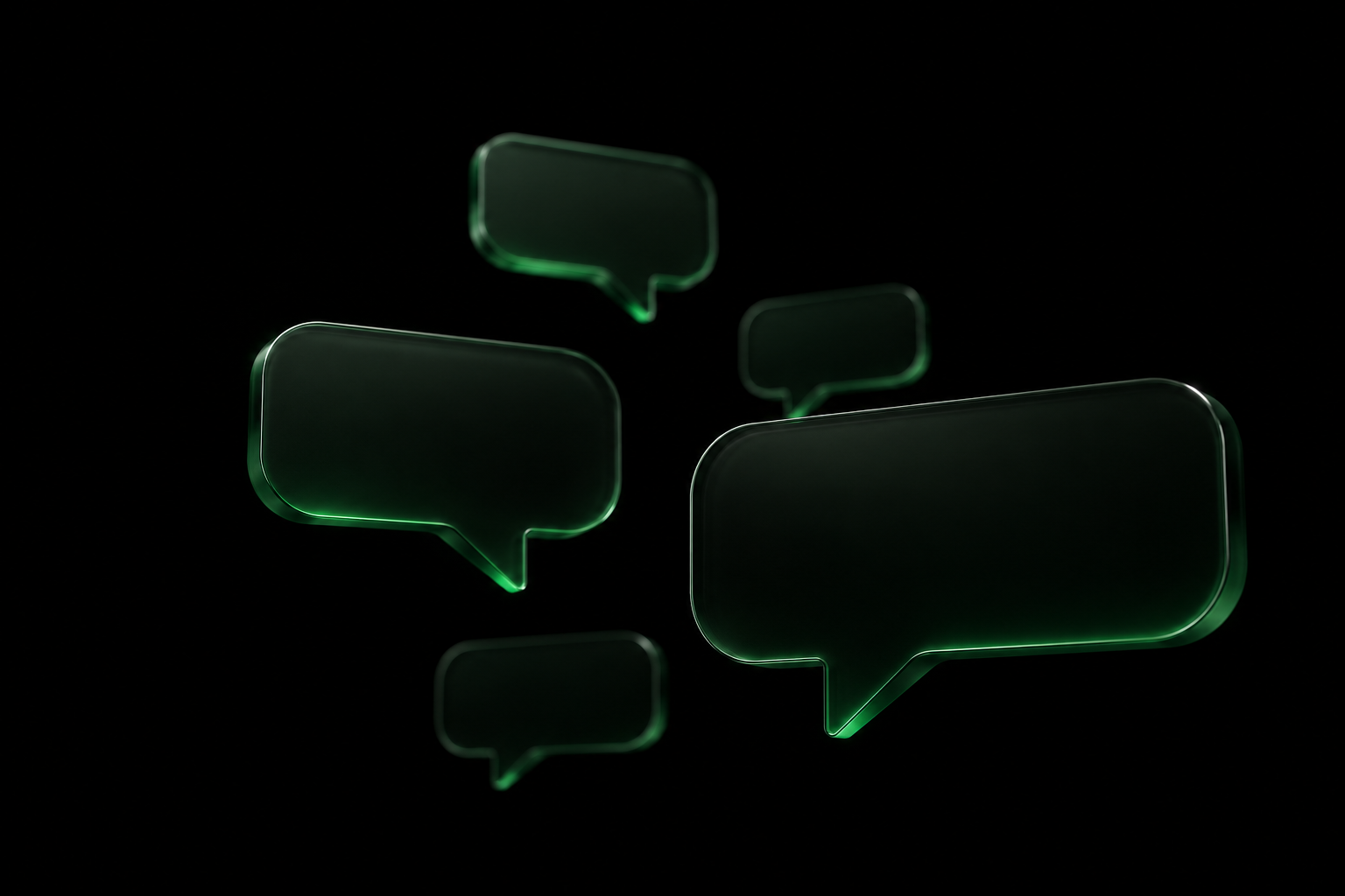 Schwebende Sprechblasen – Symbol für Chatbots